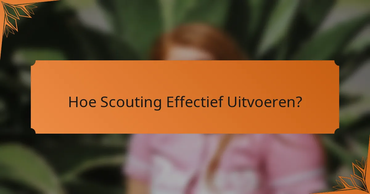 Hoe Scouting Effectief Uitvoeren?